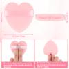 Gjinxi Cottons Powder Puff 6 Pcs Face Powder Puff Heart Makeup Puff Velour Soft Puffs Dry Wet Setting MIni Beauty Tool Reusable Puff With Strap For Setting, Contouring, Eyes, (Pink) view 2