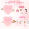 Gjinxi Cottons Powder Puff 6 Pcs Face Powder Puff Heart Makeup Puff Velour Soft Puffs Dry Wet Setting MIni Beauty Tool Reusable Puff With Strap For Setting, Contouring, Eyes, (Pink) view 4