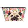 Xsovgoi Pug Dogs Floral Boho Flowers Travel Makeup Bag Organizer, Cosmetic Bags, Multi Purpose Pouch Bag view 1
