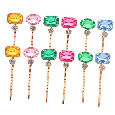 NOLITOY 12pcs Bangs Clip Clip Rhinestone Hair Jewelry Colorful Bobby Pins for Hair Womans Suit Hair Clips for Styling Hair Decor Hair Pin Hairpin Acrylic Drilling Alloy Women's