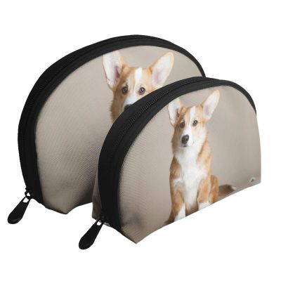 Xsovgoi Corgi Dog Shell Shapes Portable Makeup Bag Multi-Function Cosmetic Bag Storage Bag 2pcs