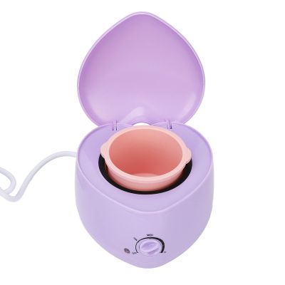 Cryfokt Electric Wax Warmer, Portable Mini Hair Removal Wax Heating Machine, Cute Heart Shaped Fast Heating Wax Heater, Silicone Inner Pot Wax Heater Machine for Beauty Salon(Purple) (US