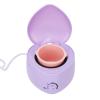 Cryfokt Electric Wax Warmer, Portable Mini Hair Removal Wax Heating Machine, Cute Heart Shaped Fast Heating Wax Heater, Silicone Inner Pot Wax Heater Machine for Beauty Salon(Purple) (US view 1
