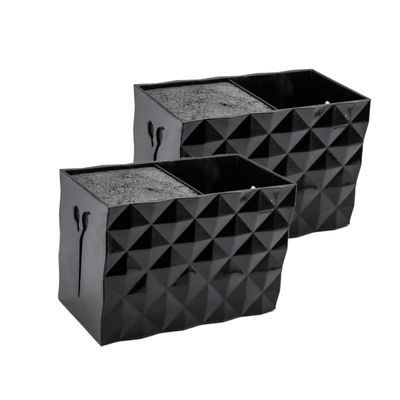 Outanaya Double Slots Hair Scissors Holder Non-slip Organizer for Salon Tools Storage Box for Combs and Clips Capacity Black Hairdressing Supplies