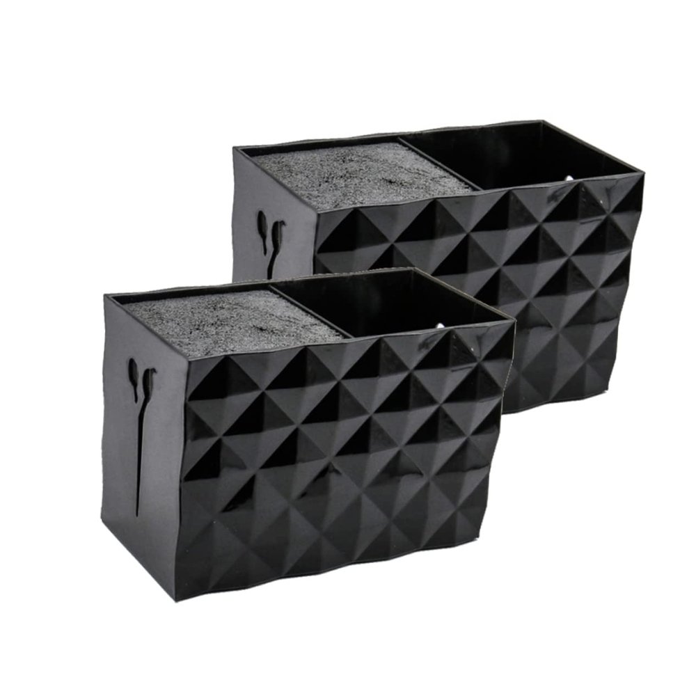 Outanaya Double Slots Hair Scissors Holder Non-slip Organizer for Salon Tools Storage Box for Combs and Clips Capacity Black Hairdressing Supplies