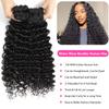 Ladiaryf Water Wave Bundles Human Hair Soft Brazilian Virgin Human Hair 100% Unprocessed Wet and Wavy Curly Bundles Natural Black Color Can Be Dyed Total 300g 16 16 16 Inch view 3