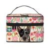 Xsovgoi Australian Cattle Dogs Floral Boho Flowers Travel Makeup Bag Organizer, Portable Cosmetic Bags, Multi Purpose Pouch Bag view 1
