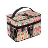 Xsovgoi Australian Cattle Dogs Floral Boho Flowers Travel Makeup Bag Organizer, Portable Cosmetic Bags, Multi Purpose Pouch Bag view 2