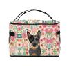 Xsovgoi Australian Cattle Dogs Floral Boho Flowers Travel Makeup Bag Organizer, Portable Cosmetic Bags, Multi Purpose Pouch Bag view 3