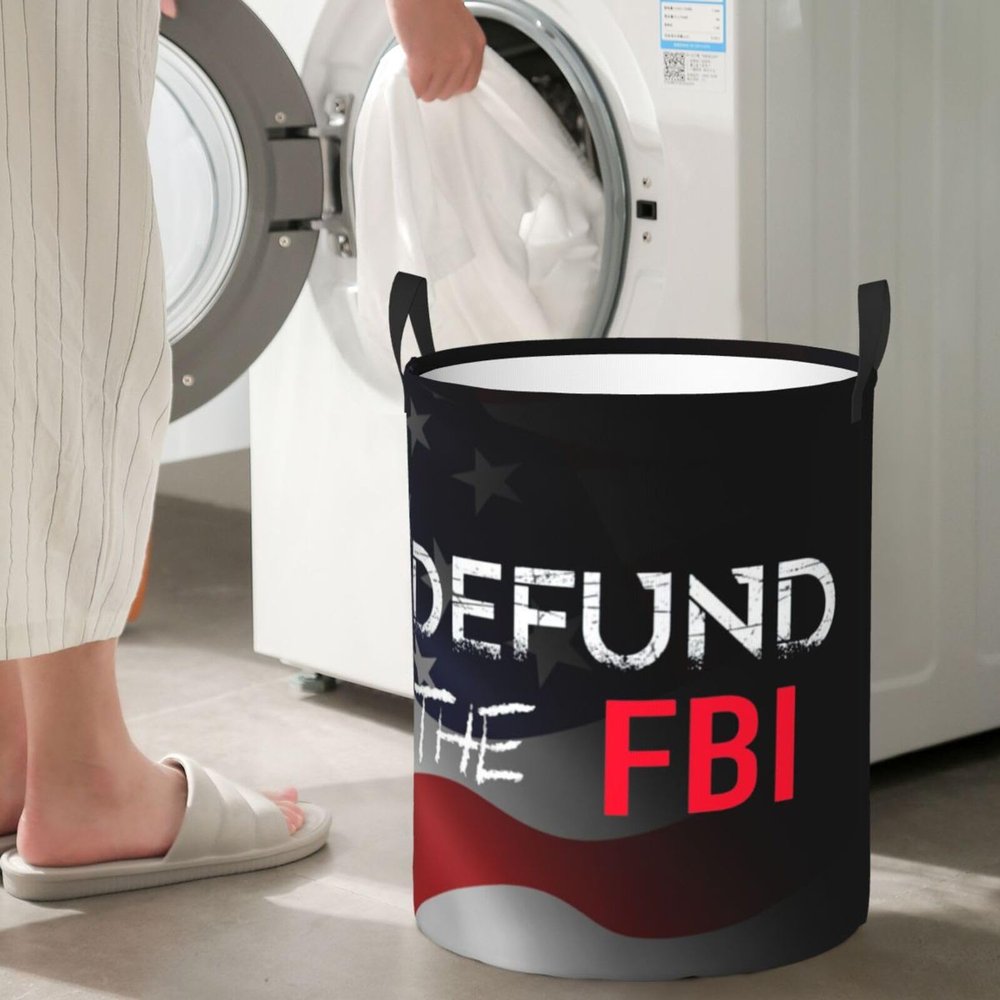 Abolish Defund The Fbi Circular Hamper Lasting Organization Bedroom Bathroom Dcor