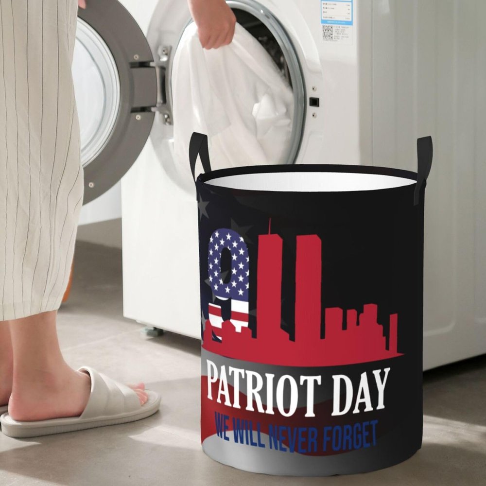 911 Patriot Day Never Forget 911 Circular Hamper Lasting Organization Bedroom Bathroom Dcor