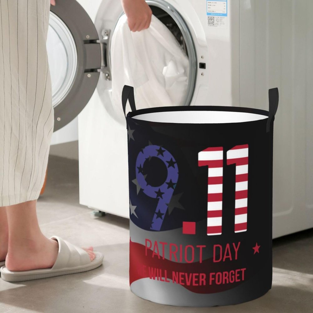 911 Patriot Day Never Forget 911 Circular Hamper Lasting Organization Bedroom Bathroom Dcor