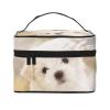 Xsovgoi Cute Maltese Puppy Travel Makeup Bag Organizer, Portable Cosmetic Bags, Multi Purpose Pouch Bag view 1
