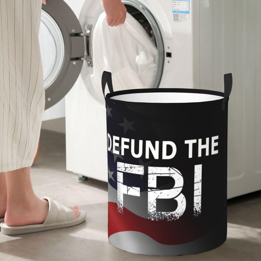 Abolish Defund The Fbi Circular Hamper Lasting Organization Bedroom Bathroom Dcor
