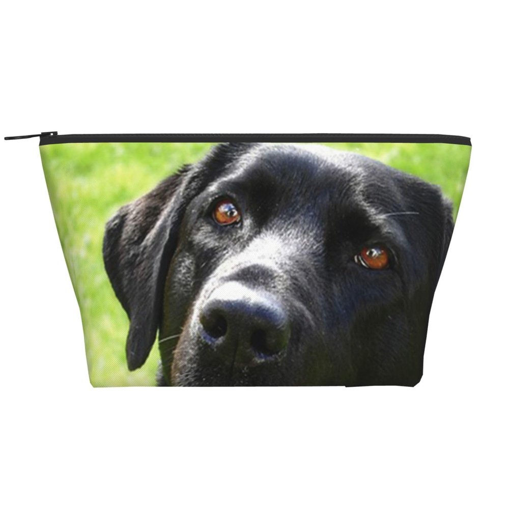 Xsovgoi Black Labrador Retriever Dog Travel Makeup Bag Organizer, Cosmetic Bags, Multi Purpose Pouch Bag