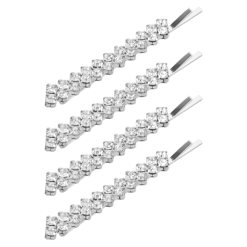 Ipetboom 2 Pairs Metal Crystal Hairpins Rhinestone Bobby Pins for Women Sparkly Hair Clips Fashion Hairpin Set