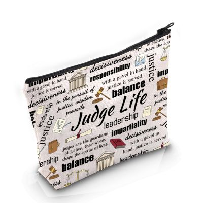 MNIGIU Judge Gift for Women Law Graduation Gift Judge Life Makeup Zipper Pouch for New Judge (Judge Life), Medium
