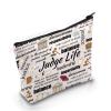 MNIGIU Judge Gift for Women Law Graduation Gift Judge Life Makeup Zipper Pouch for New Judge (Judge Life), Medium view 1