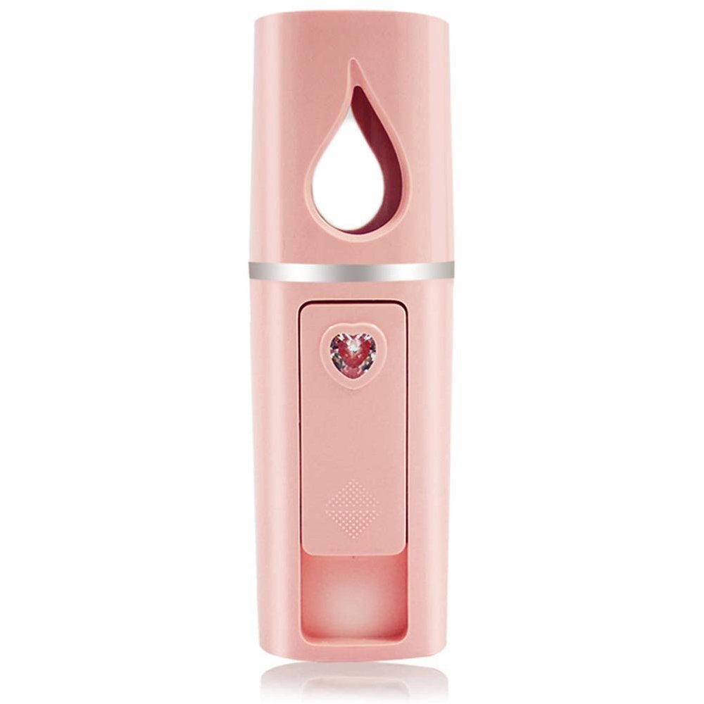 Hubceuo Portable Nano Mister Mini Steamer Atomization Eyelash Extensions with Mirror Pink