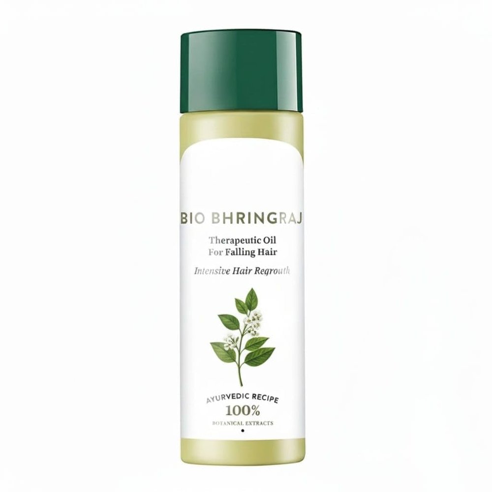 Bhringraj Hair Oil for Falling Hair, Intensive Hair Regrowth, Nourishing Hair Follicles, Strong and Shiny Hair, For All Skin Types -120ml