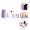 Mikinona 1set Professional Makeup Brush Set Mirror for Travel Portable Cosmetic Brushes for Eye and Face Easy Blending and Application Compact Design in Lavender view 4
