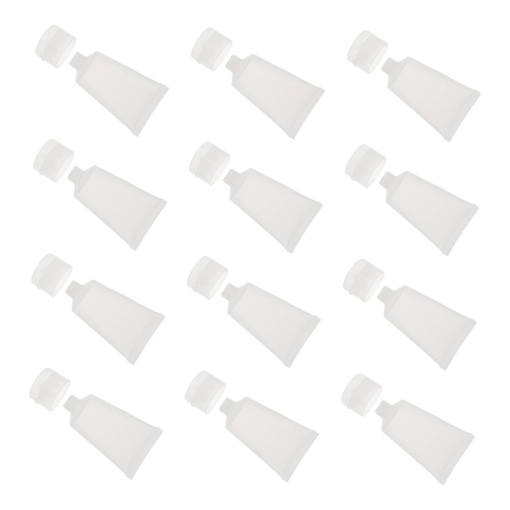 Mikinona 12pcs Travel Lotion Bottles Squeeze Tube Containers for Liquid Cosmetics Leakproof Dispenser for Shampoo Lotion and Sunscreen for Travel and Toiletries