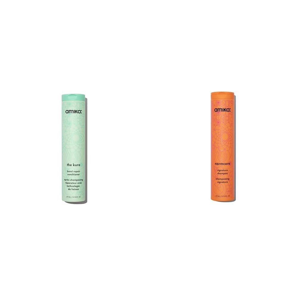 amika the kure bond repair conditioner, 275ml & normcore signature shampoo, 275ml