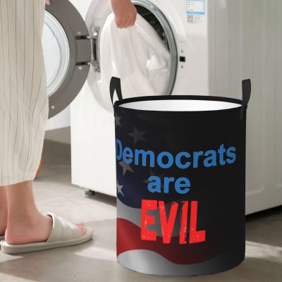 Democrats Are Evils Circular Hamper Lasting Organization Bedroom Bathroom Dcor