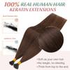 SEGO I Tip Hair Extensions Human Hair Keratin Pre Bonded MicroBeads Tip Balayage Natural Silky Straight Extensions 100 Strands 50g/Pack -16 Inch Medium Brown view 2