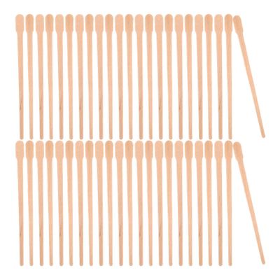 Baluue 100pcs Wooden Waxing Sticks for Hair Removal to Use Spatulas for Body Eyebrow and Nose Waxing for Daily and Salon Use