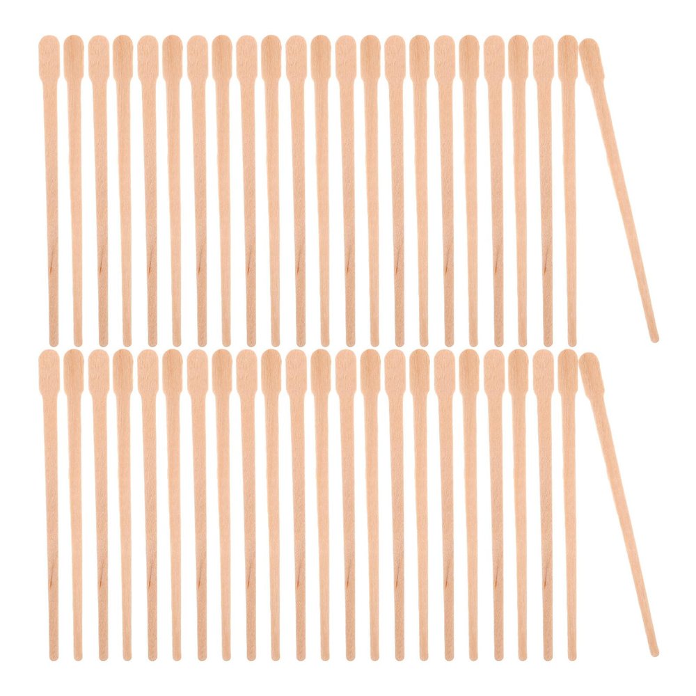 Baluue 100pcs Wooden Waxing Sticks for Hair Removal to Use Spatulas for Body Eyebrow and Nose Waxing for Daily and Salon Use