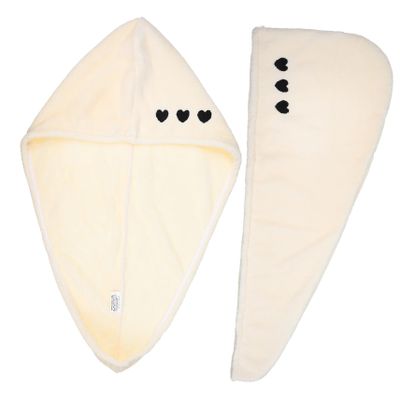 Mikinona 2pcs Coral Fleece Quick-dry Hair Towel Wraps Soft Absorbent Shower Caps for Hair Types Convenient Drying