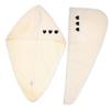 Mikinona 2pcs Coral Fleece Quick-dry Hair Towel Wraps Soft Absorbent Shower Caps for Hair Types Convenient Drying view 1
