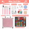 Anpro All-In-One Makeup Kit for Girls 10-12 with Case, Pro Teen Makeup Set, Tween Makeup Kit, Full Starter Make Up Kit with Brushes, Eyeshadow Palette, Blushes, Glitter Gel, Temporary Tattoo Stickers view 2