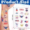 376 PCS 24 Sheets Independence Day Temporary Tattoo Sticker Bulk, 4th of July Party Supplies Photo Booth Props, Patriotic Parade Accessories, Long Lasting USA Face and Body Temporary Tattoo view 2