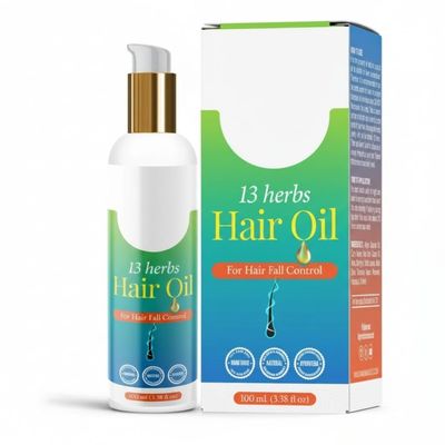 13 Herbs Hair Oil Handmade Natural Hair Oil With Coconut Oil, Curry Leaves & More Hair Fall Control Oil For Dry Damaged Hair, 100ml