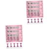 NOLITOY 40 Pcs Nail Sticker Display Stand Fingernail Practice Stand Acrylic Nail Stand Nail Art Practice Stand Nail Practice Base Nail Tip Holder Japanese Nail Chips Pink Plastic view 1