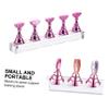 NOLITOY 40 Pcs Nail Sticker Display Stand Fingernail Practice Stand Acrylic Nail Stand Nail Art Practice Stand Nail Practice Base Nail Tip Holder Japanese Nail Chips Pink Plastic view 2