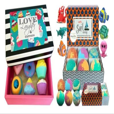 Bath Bombs for Girls - 6 Aromatherapy Bathbombs with Natural and Organic Ingredients, Kids Bath Bombs with Toys Inside, Gentle and Kid Safe, Gender Neutral, Bubble Bath Fizzies with Surprise Inside