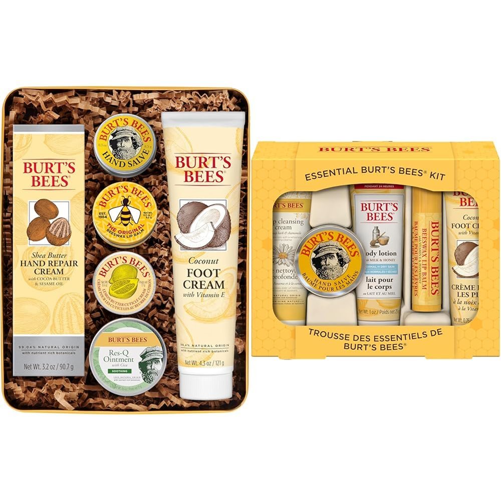 Burt's Bees Easter Basket Stuffers, Classics Gifts Set, 6 Products in Giftable Tin  Cuticle Cream & Easter Basket Stuffers, Essential Everyday Beauty Gifts Set, 5 Travel Size Products