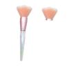 Outanaya Golden Round Head Makeup Brush for Loose Powder Lightweight Plastic Handle Soft White Bristles for Application Cat Paw Design Portable and Durable Cosmetic Tool view 3