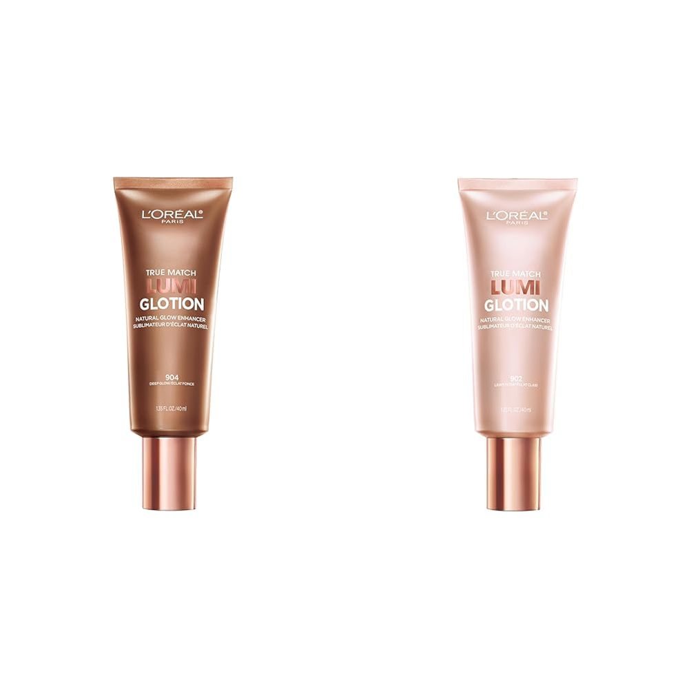 LOral Paris Lumi Glotion Deep and Light Bundle, Highlighter and Bronzer For Radiant Glow, Pack of 2
