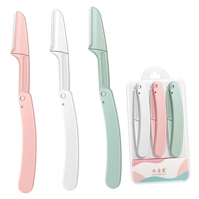 FRCOLOR 18pcs Facial Razor for Women Precision Eyebrow Shaver Replacement Blades Sturdy Material Non-Slip Grip for Makeup