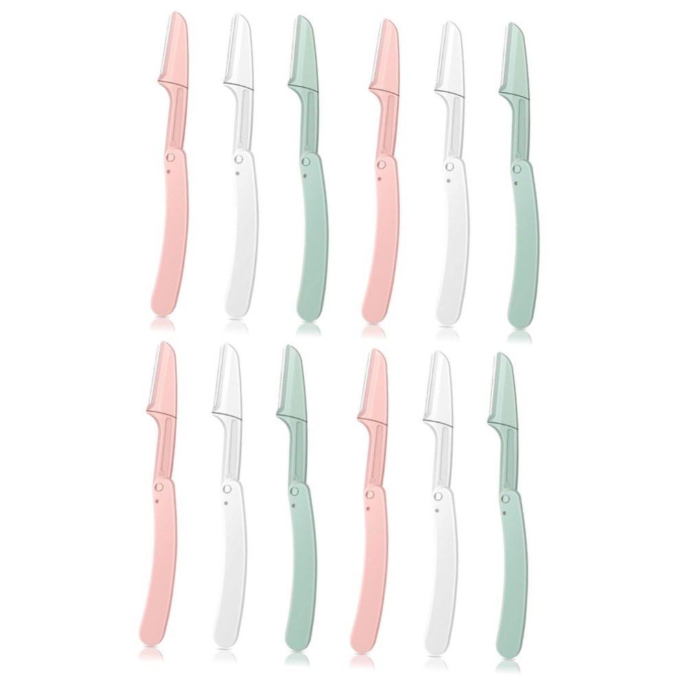 FOMIYES 12pcs Facial Hair Remover for Women Eyebrow Trimmer Safe Razor Blade Compact Grooming Tool