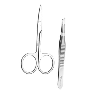 NOLITOY 1set Stainless Steel Eyebrow Grooming Tools Eyebrow Scissors and Precision Tweezers for and Trimming for Home Use Travel
