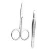 NOLITOY 1set Stainless Steel Eyebrow Grooming Tools Eyebrow Scissors and Precision Tweezers for and Trimming for Home Use Travel view 1
