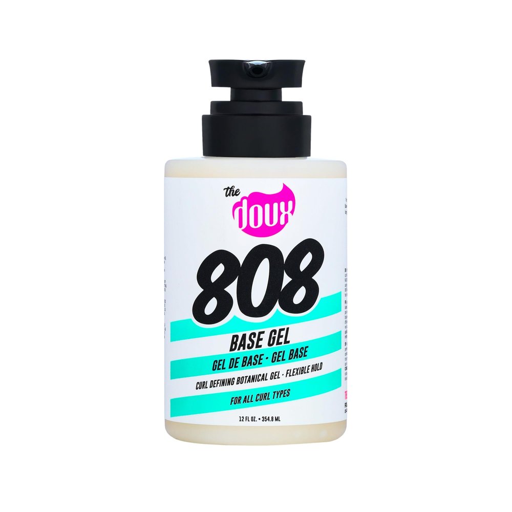 The Doux 808 Base Curl Defining Gel for Natural Hair Medium Hold Styling Gel with Honey, Aloe & Marshmallow Root Anti-Frizz Curl Enhancer for Wash and Go, Twist-Outs, TWA & All Curl Types