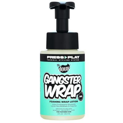The Doux GANGSTER WRAP Foaming Wrap Lotion for Curly Hair  Heatless Curls & Anti-Frizz Styling Mousse  Curl Cream for Blowouts, Roller Sets, Pixie Cuts & Hair Wraps with Heat Protection