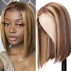 12 inch Bob Wig Human Hair 13x4 Ombre Bob Lace Front Wigs 180% Density HD Transparent Ombre Frontal Bob Wigs Pre Plucked with Baby Hair Short Straight view 1