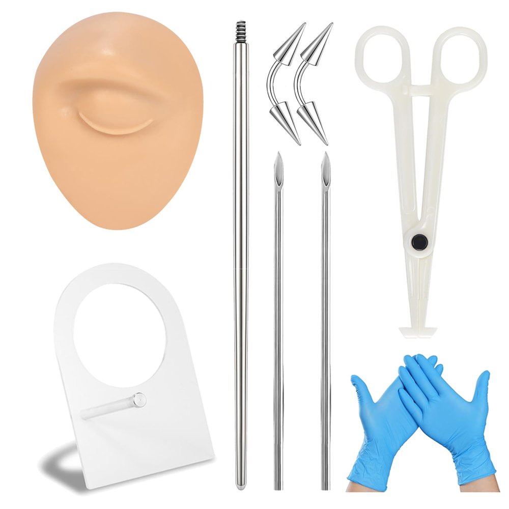 6ixGosh Soft Silicone Body Parts Model Elegant DIY Body Piercing Kit Human Body Part Displays Set Silicone Ear Mouth Nose Eye Tongue Navel Model for Piercing Practice and Jewelry Display, Eye